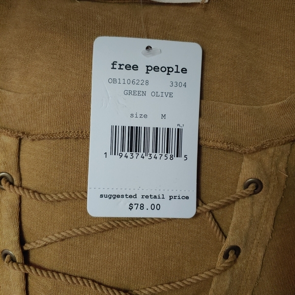 NWT- Free People Lace-Up Oversized top. - Picture 4 of 5
